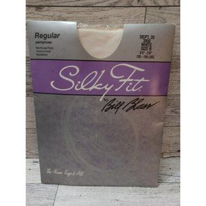 Bill Blass Silky Fit Pantyhose, size B White Regular Sandalfoot Made in USA